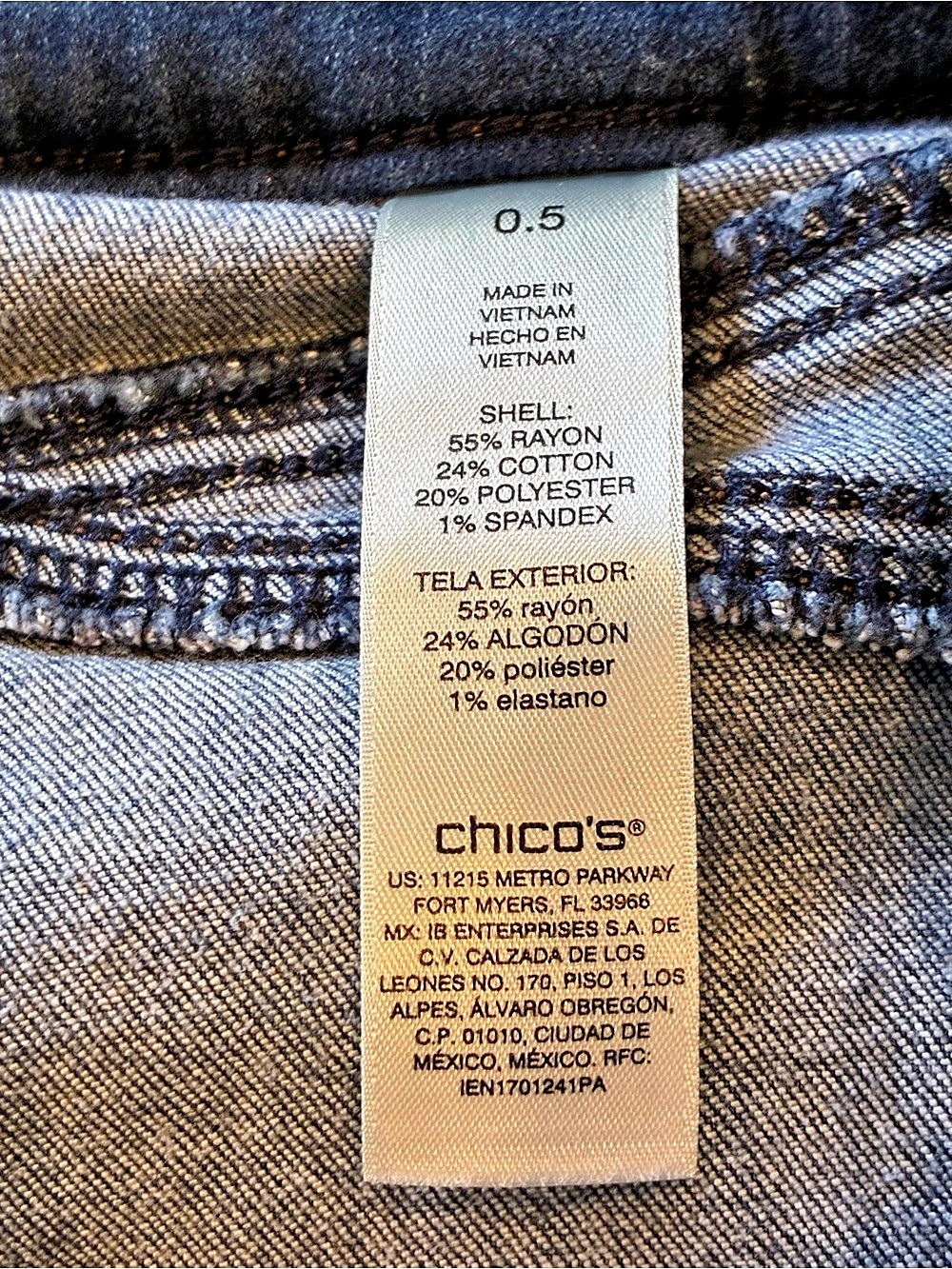 Chico's Perfect Stretch Pull On Jegging Ankle 0.5 Blue Ankle Jeans Size 0.5 Like - Picture 4 of 7